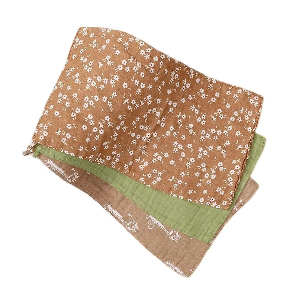 

HappyFlute с милым принтом 28*50 см, дизайн веревки, 3 шт./компл., детское многоцелевое использование, супермягкое полотенце из чистого хлопка для кормления новорожденных