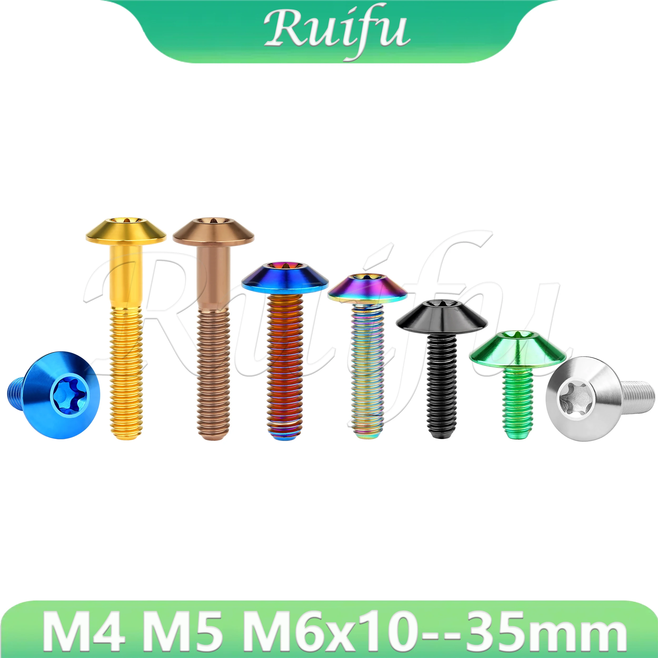 

Ruifu Titanium Bolt M4 M5 M6x10--35mm Torx Head Screw for Motorcycle Bike Fasteners