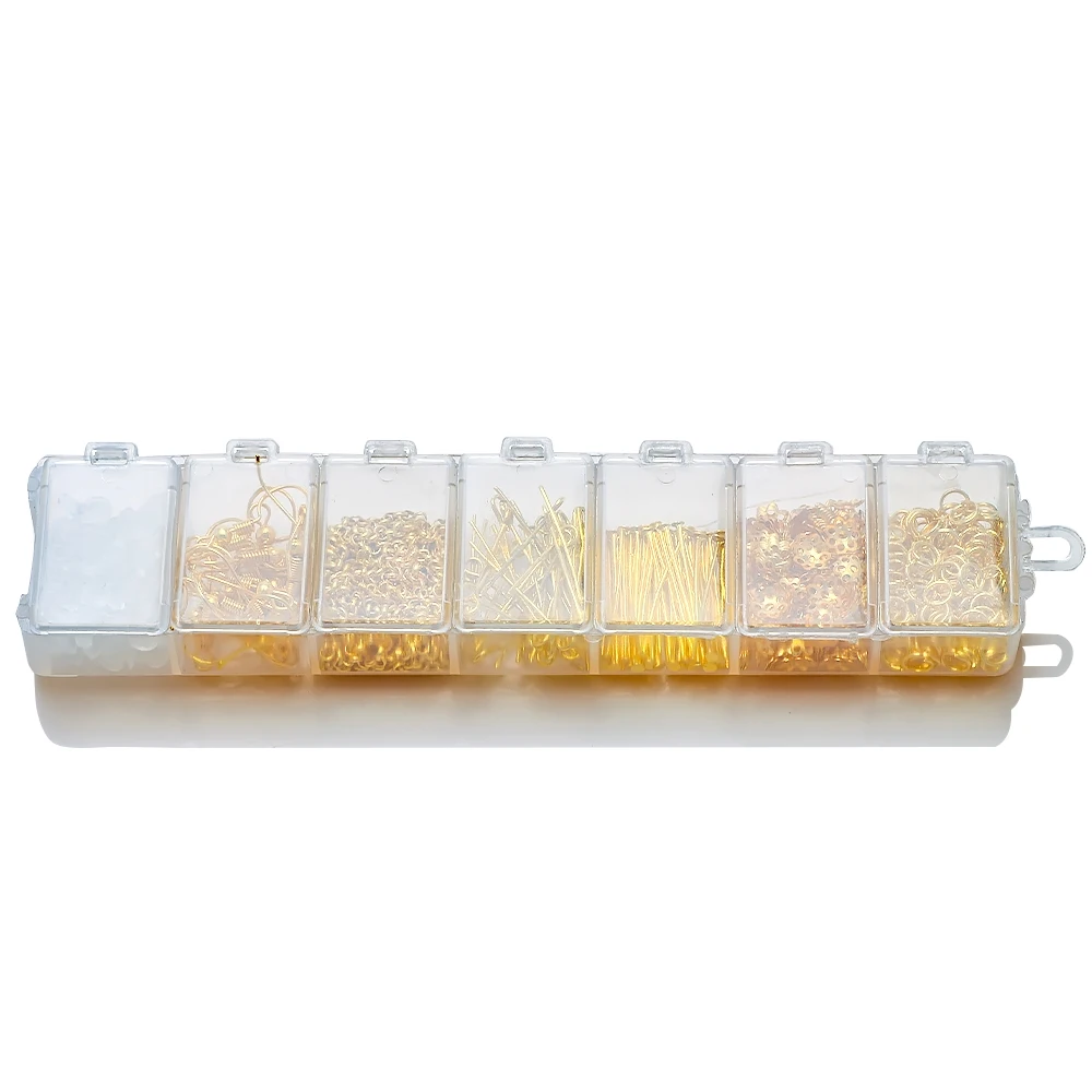 Kit per la creazione di gioielli, ganci per fermagli per orecchini, tappi di perline, catena a coda di salto aperta, perno a T per accessori per la ricerca di orecchini fai da te, commercio all'ingrosso