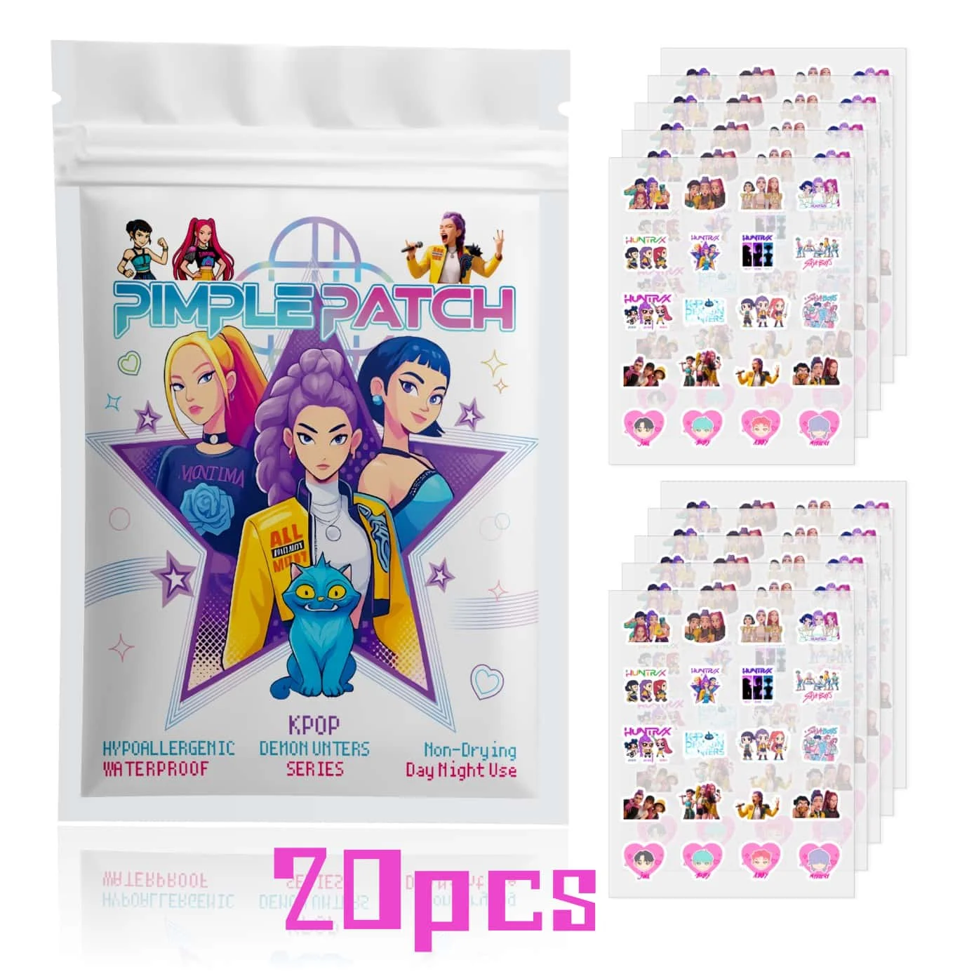 20 كبسولة من ملصقات حب الشباب الغروانية المائية الكرتونية اللطيفة خفيفة وغير مزعجة #1