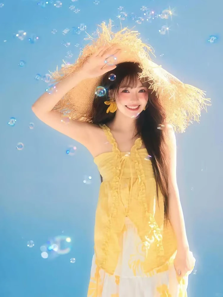 

Новая летняя коллекция 2026: Женская модная одежда из полиэстера для фотостудий, вдохновленная атмосферой дофамина, для художественных портретов девушек