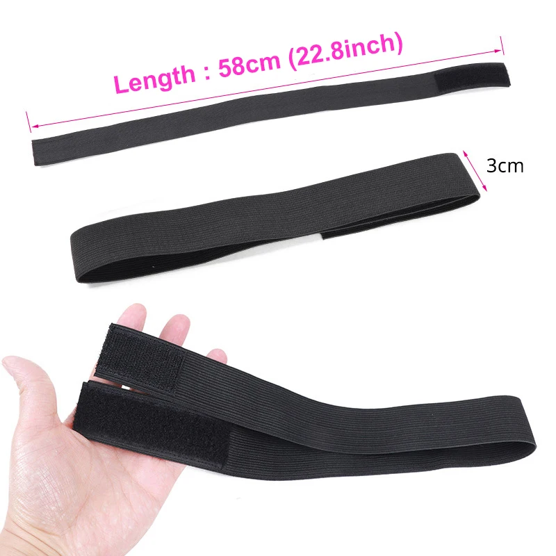Plussign Black Elastic Bands With Adjustable Hook Wig Accessories Hair Band For Edges Elastic Edges Hair Wrap Headband For Wigs