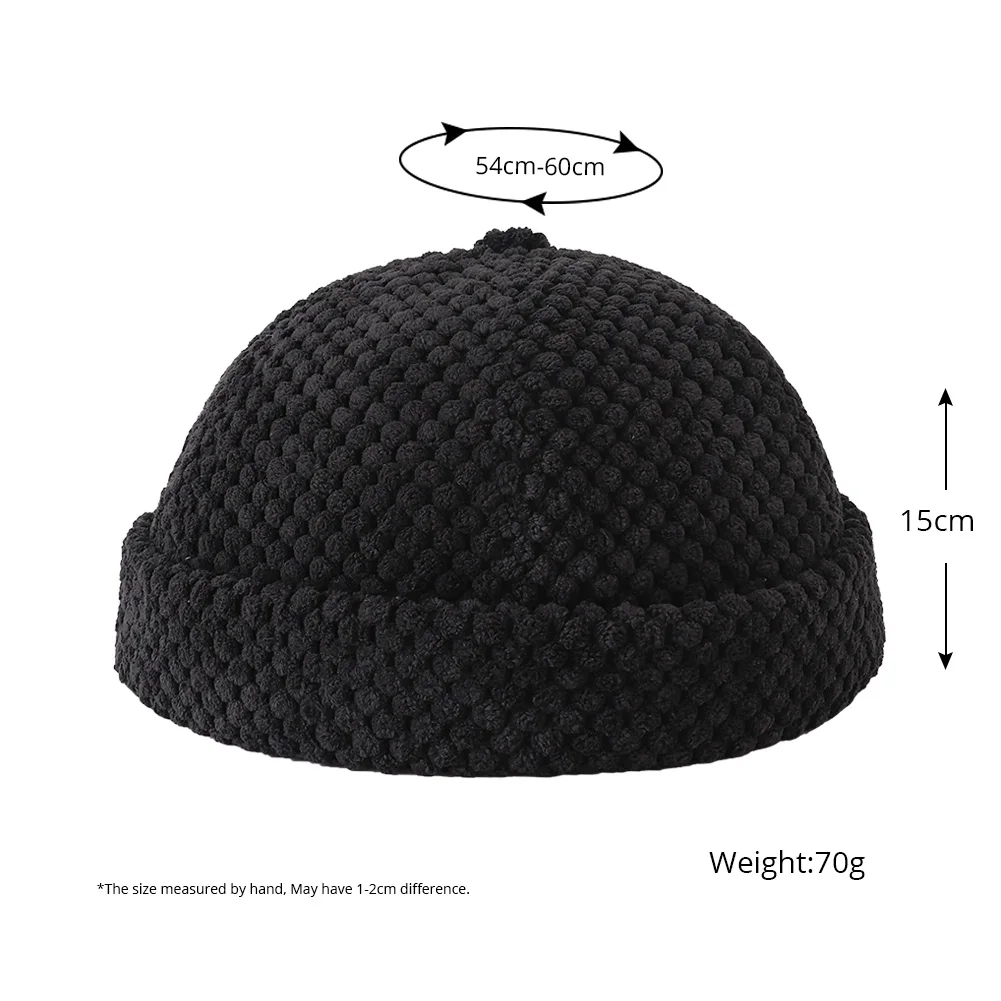 جديد الخريف الشتاء بلون الجمجمة قبعة قبعة الهيب هوب سميكة الدافئة دوكر بحار الدراجة Brimless القبعات للنساء الرجال اليقطين قبعة #6