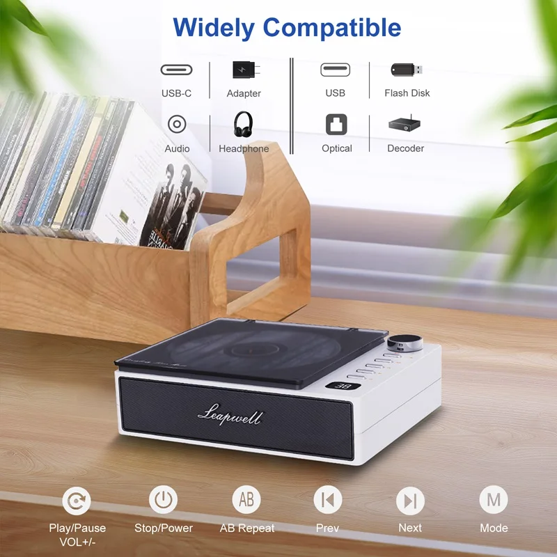 Portable Cd Player Wireless BT Speakers FM Radio Walkman Music Album Player Home Prenatal Education Machine English AB Repeater