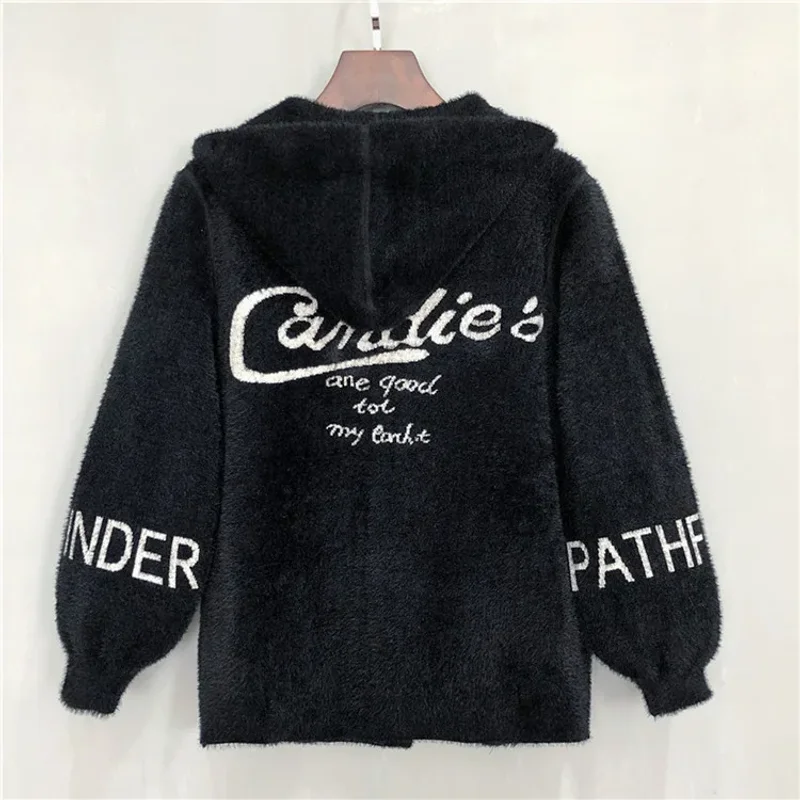 

Женская шуба-куртка из искусственного меха, осенняя короткая куртка с капюшоном и воротником из шерсти, имитация норки, для женщин, модель 292