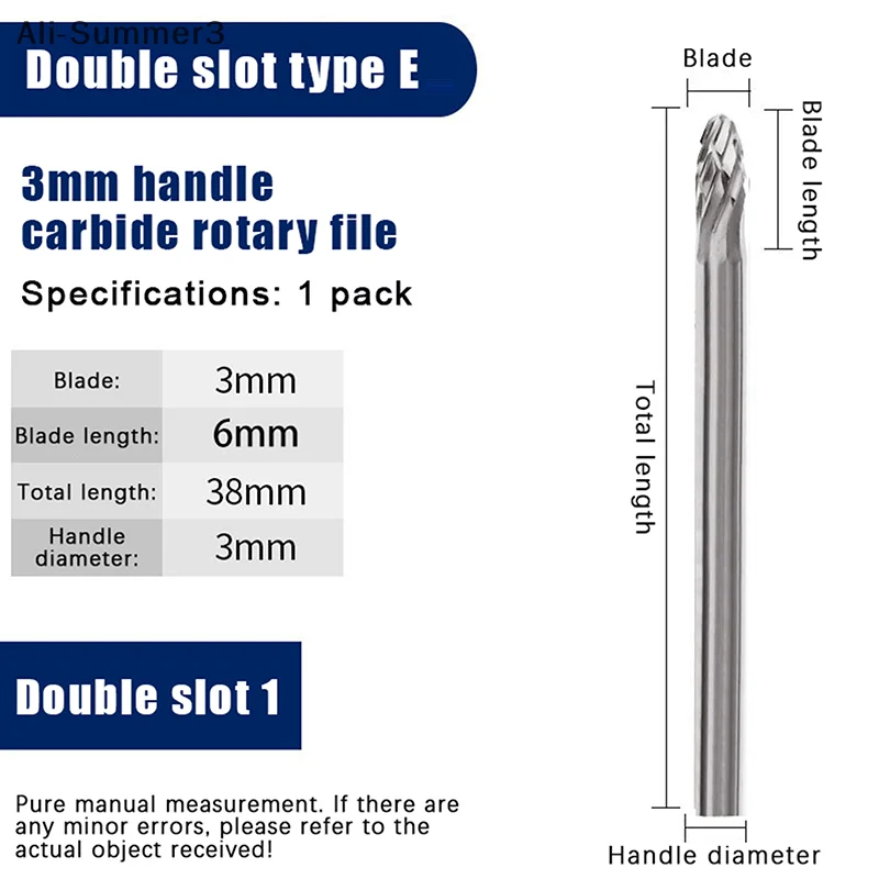 (YY) 1 pièce fichier rotatif en carbure de tungstène foret rotatif en alliage dur tige de 3mm coupe-gravure tête de meulage pour le métal et le plastique