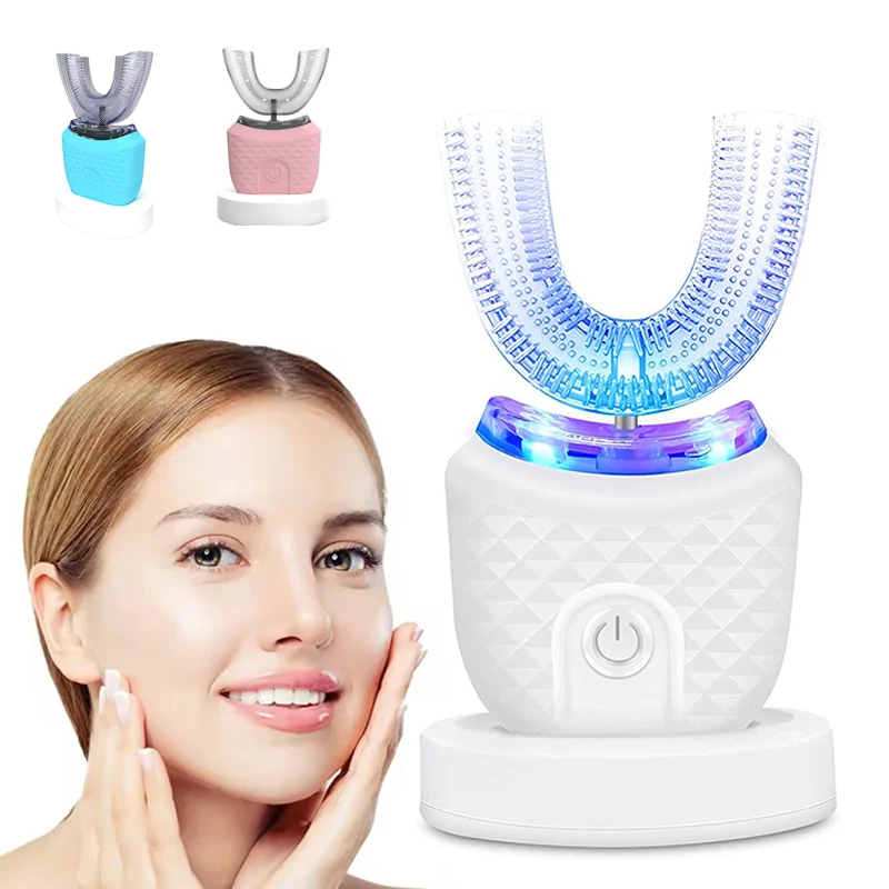

Intelligent Automatic U Type Modes Tooth Brush Sonic Electric Toothbrush USB Rechargeable Tooth Whitening Blue Light