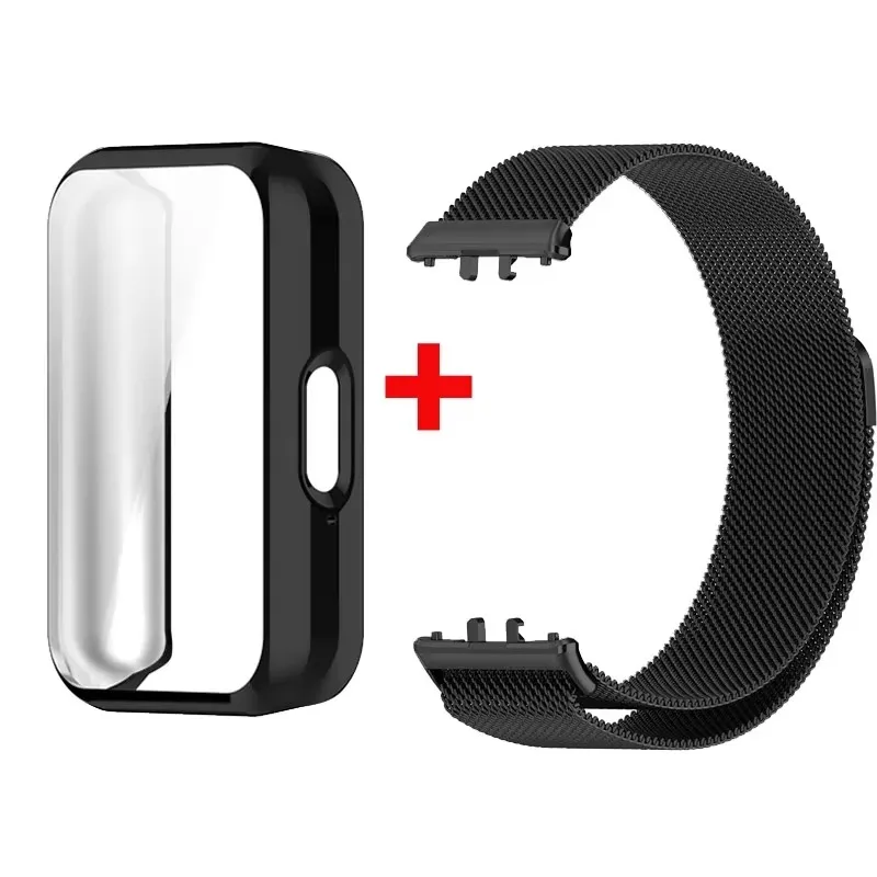

Watch Strap Case+ Milanese Magnetic Loop Strap For Samsung Galaxy Fit 3 SmartWatch Wristband Galaxy Fit 3 Screen Protector Cover