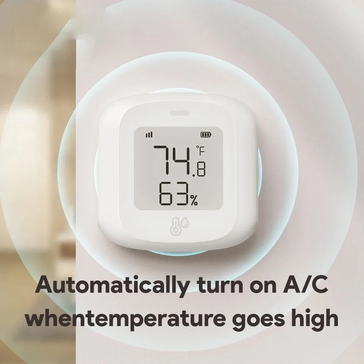 Tuya Smart WiFi/Zigbee Temperatur- und Feuchtigkeitssensor Innenhygrometer-Thermometer mit LCD-Display, unterstützt Alexa Google Home