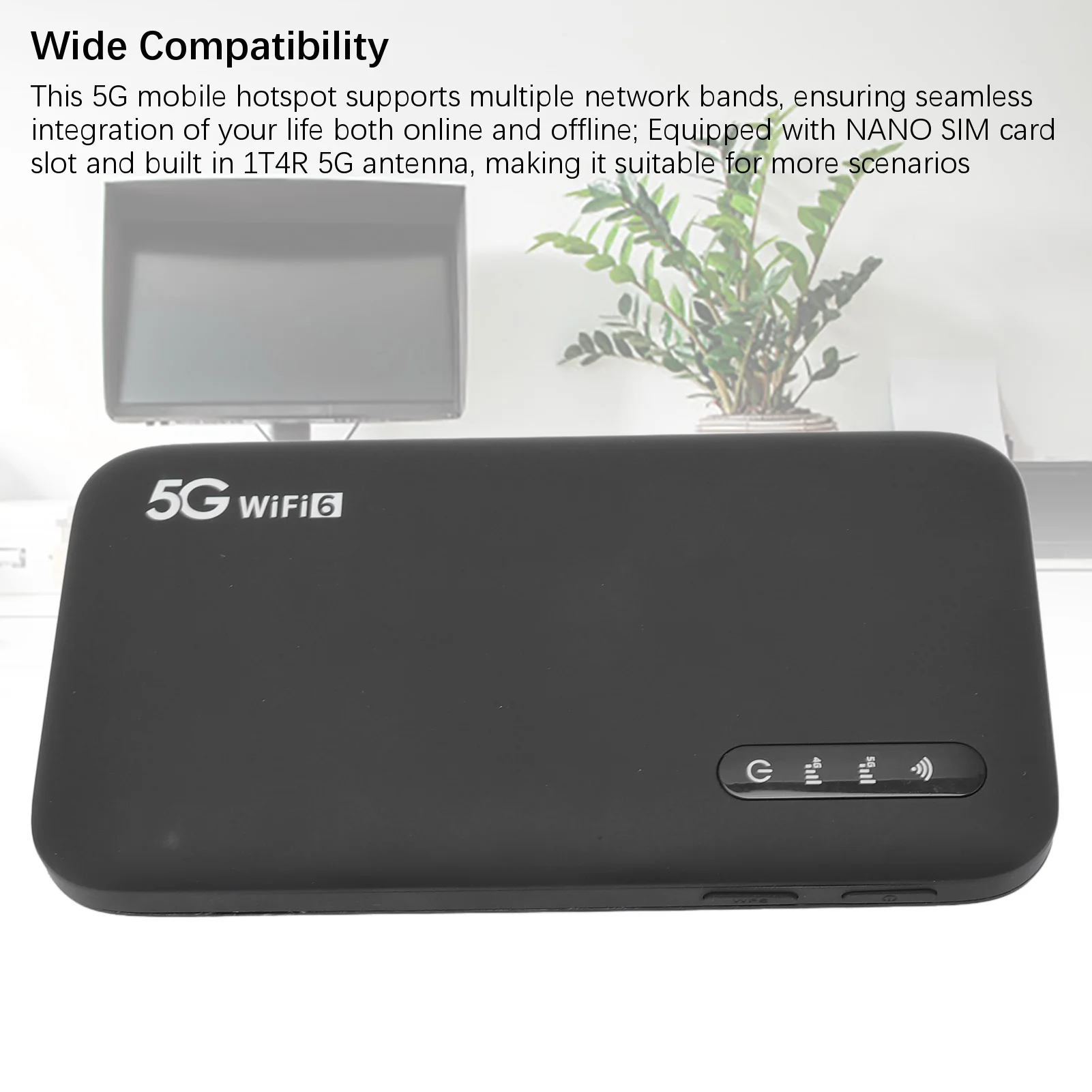 5G WiFi المحمولة المحمول هوت سبوت جهاز التوجيه المحمول مع فتحة للبطاقات SIM دعم 16 جهاز بطارية 6100mAh للاستخدام المنزلي والسفر