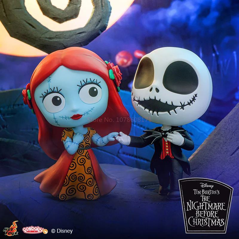 The Nightmare Before Christmas Figure Set, Sally e Esqueleto, Jack Cosbaby(S), Mini Colecionável, Conjunto Único de Brinquedos