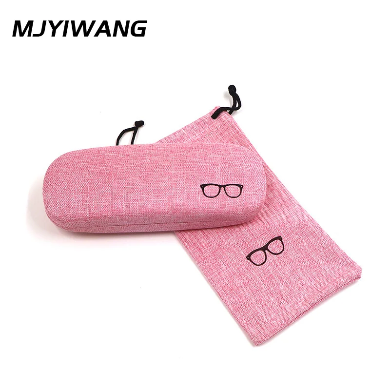 Mjyiwang Linen Hard Glasses Case Drawstring Eyeglasses Pouch Portable Sunglasses Storage Bag Multi Color Eyewear Protector