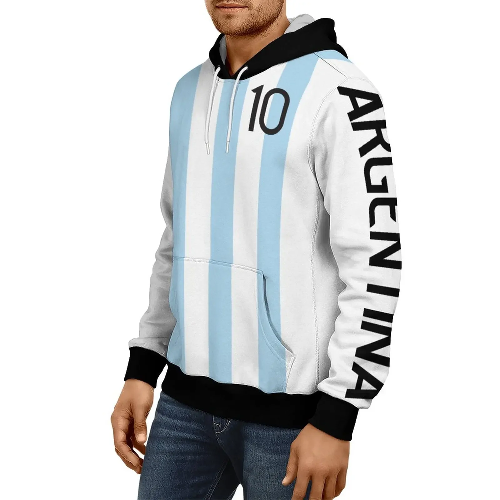 Jumeast Argentina Football Hoodies Soccer Selection 2022 ARG Team 3D Print Shirt Drip YK2 Clothing Baggy White Hoody Sport Tops