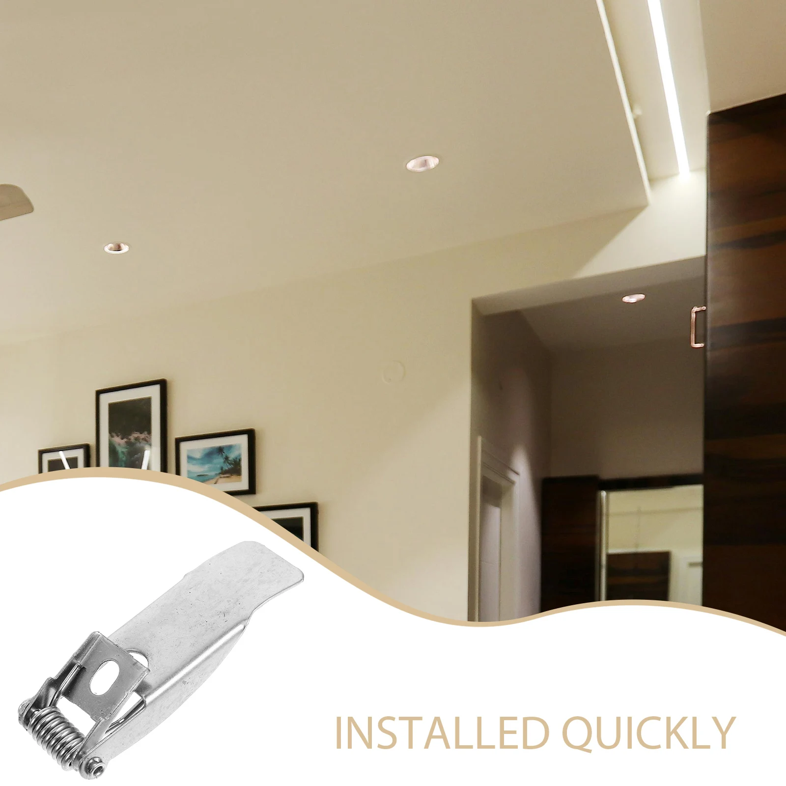 

10pcs Spotlight Spring Buckle Clamp Downlight Retaining Clips Ceiling Hook Embedded Lighting Accessory Small Spring Clips