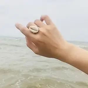 Popular Fashion Shell Ring for Women Halloween Gift Classic Simple Summer Beach Shell Ring Girls Best Friend Jewelry Gifts