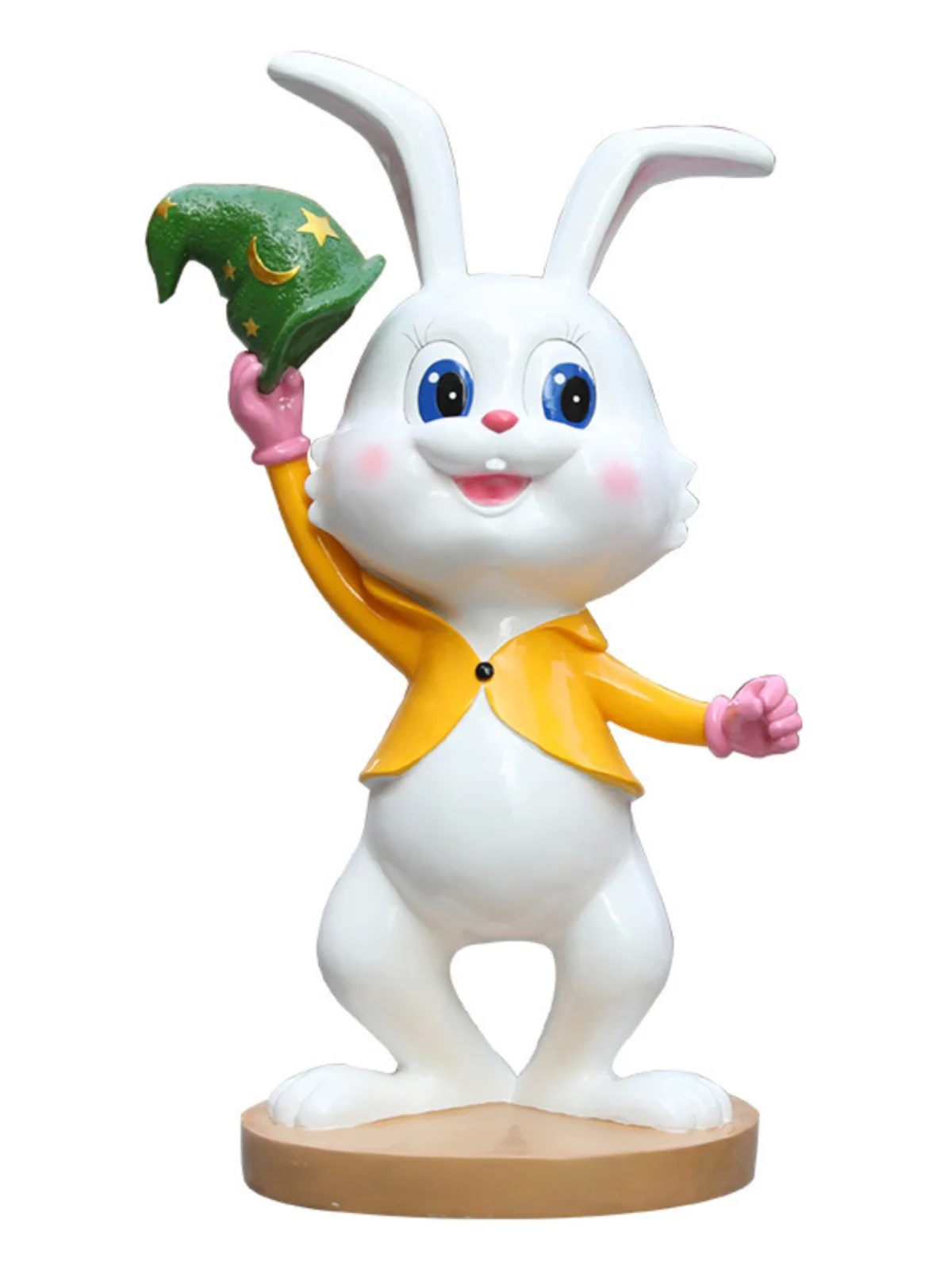 

#@Cartoon Rabbit Leisure Seat Fiberglass Sculpture Resin Carrot for Outdoor Garden Square Decoration for Shopping Mall