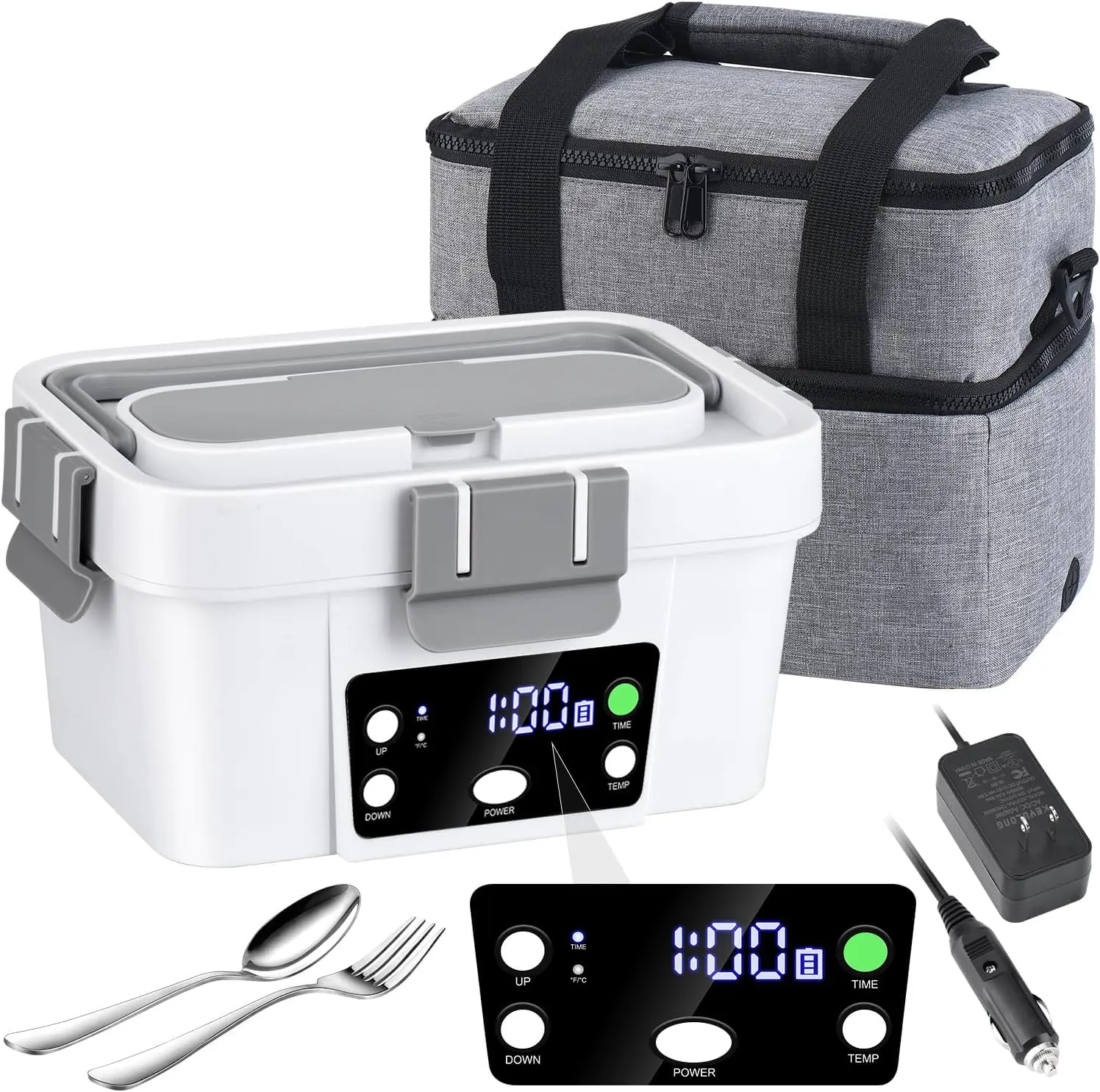 

Cordless Electric Lunch Box 16,000mAh Smart Heating 1.6L Portable Food Warmer Rechargeable for Office Travel Outdoor