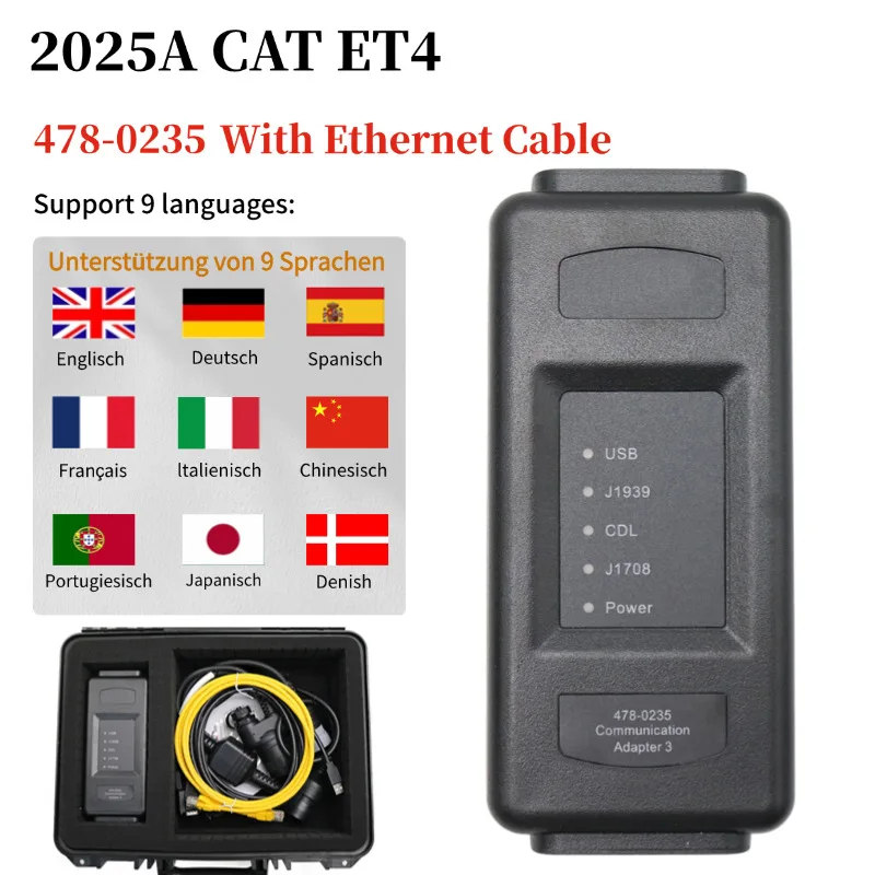2025A 478-0235 CAT ET4 Diagnostic Tool Tablet Laptop Software Ethernet Communications Adapter Caterpillar Heavy Truck Duty