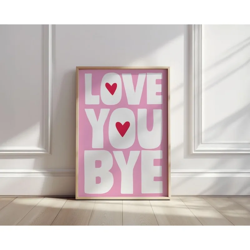 

1pc Romantic Love You Bye Art for Valentine, Valentine's Love Wall Art Poster, Frameless Canvas Painting for Living Room Decor