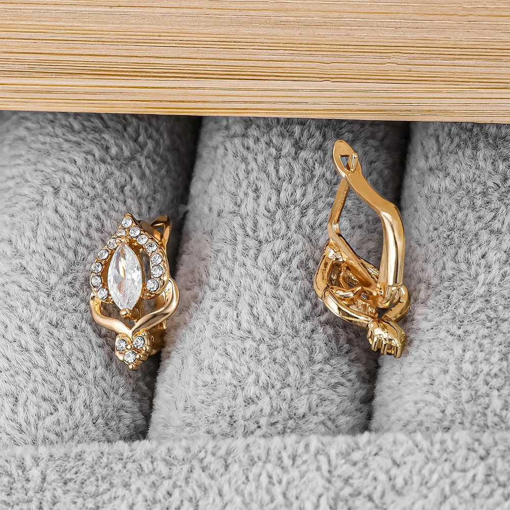 Catuni Retro Teardrop-Shaped Earrings Classical Crystal Drop Earrings For Women Ideal Jewelry Gifts For Parties And Weddings