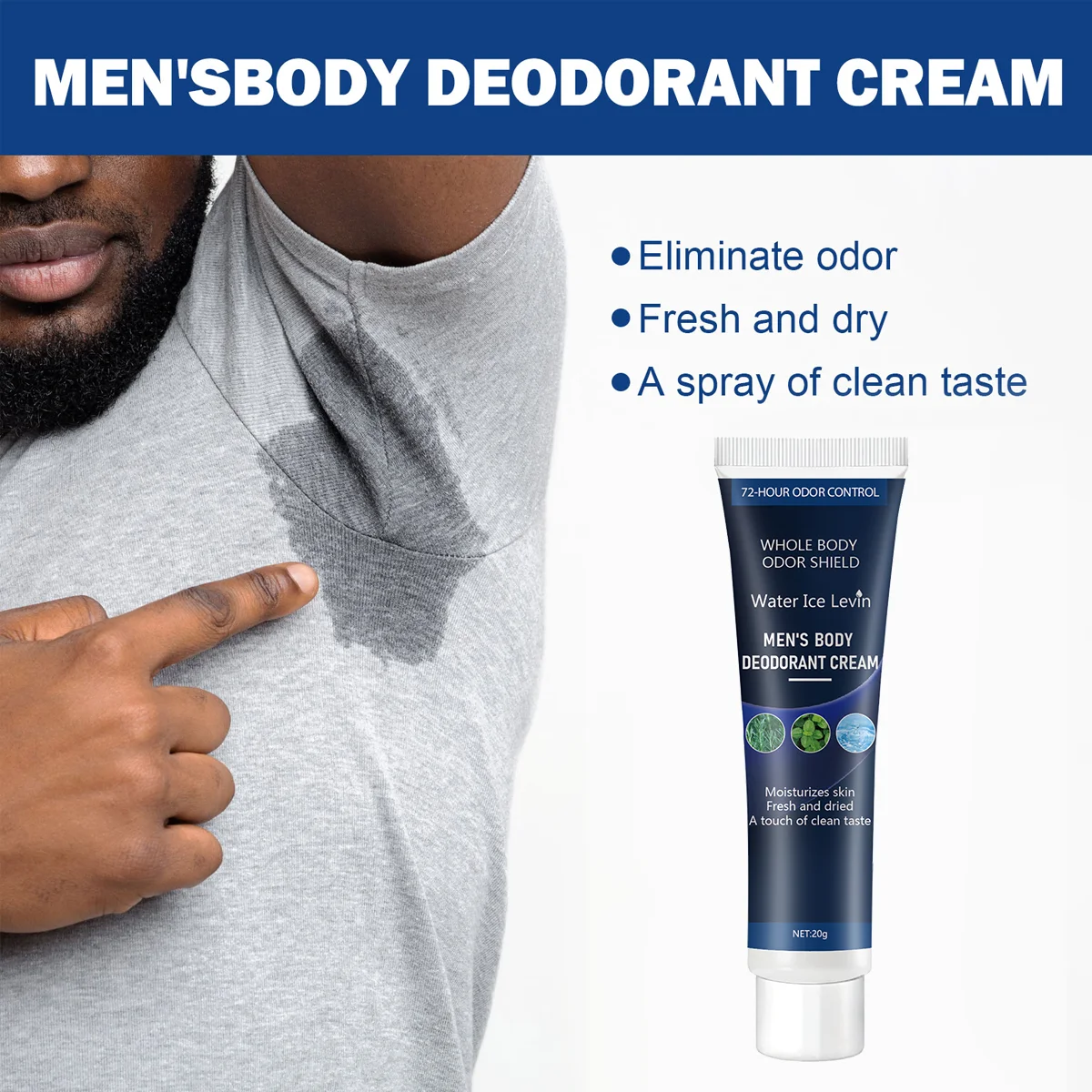كريم إزالة الروائح الكريهة الخاص: مستخلص نباتي، إزالة الروائح الكريهة، منعش للبشرة، يحافظ على النعومة وطول العمر - العناية بالنظافة الشخصية للرجال