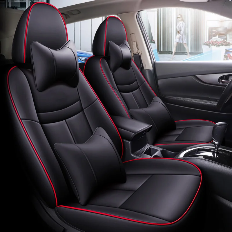 Car Special Seat Covers For Nissan X-Trail 2014-2025 Waterproof pu Auto Seat Protectors with Head Pillow Seat Cushion-Full Set