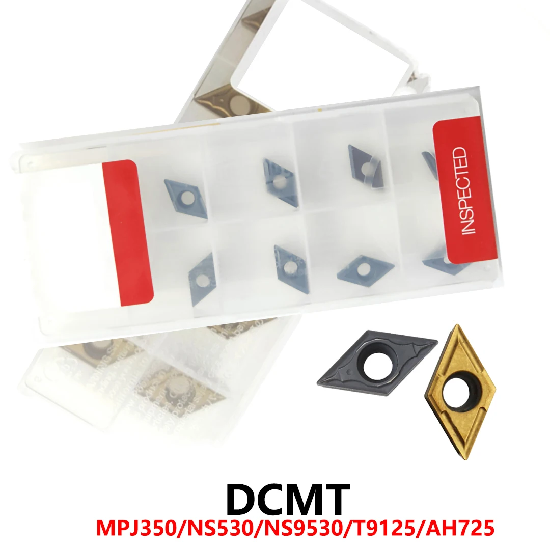 Original DCMT070202 DCMT070204 DCMT070208 DCMT11T302 DCMT11T304 DCMT11T308 24 PS T9125 NS530 AH725 Carbide Inserts CNC Tool DCMT