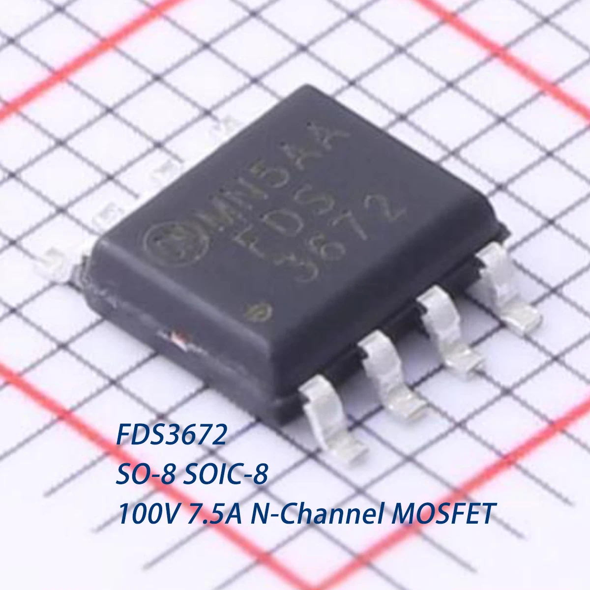 10PCS FDS3672 SO-8 SOIC-8 SOP-8 100V 7.5A 23mΩ@10V N-Channel FDS 3672 NEW Original MOSFET Field-Effect Transistor FDS3672