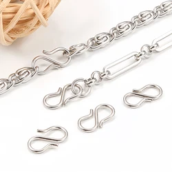 20/50Pcs Stainless Steel S W Shape End Clasp Connector DIY Necklace Bracelet Clasp Hooks for Jewelry Making Supplies Finding