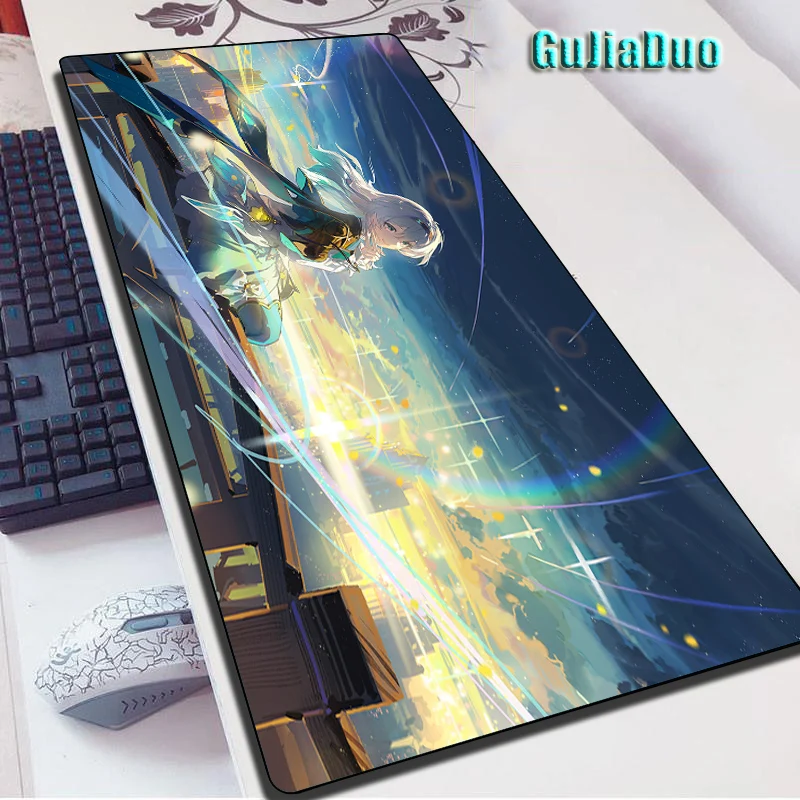 Firefly Honkai Star Rail Comic Mousepad Gamer 40x90 Extra Large Computer Table Desk Mat Gaming Accessories Kawaii Anime Mousepad