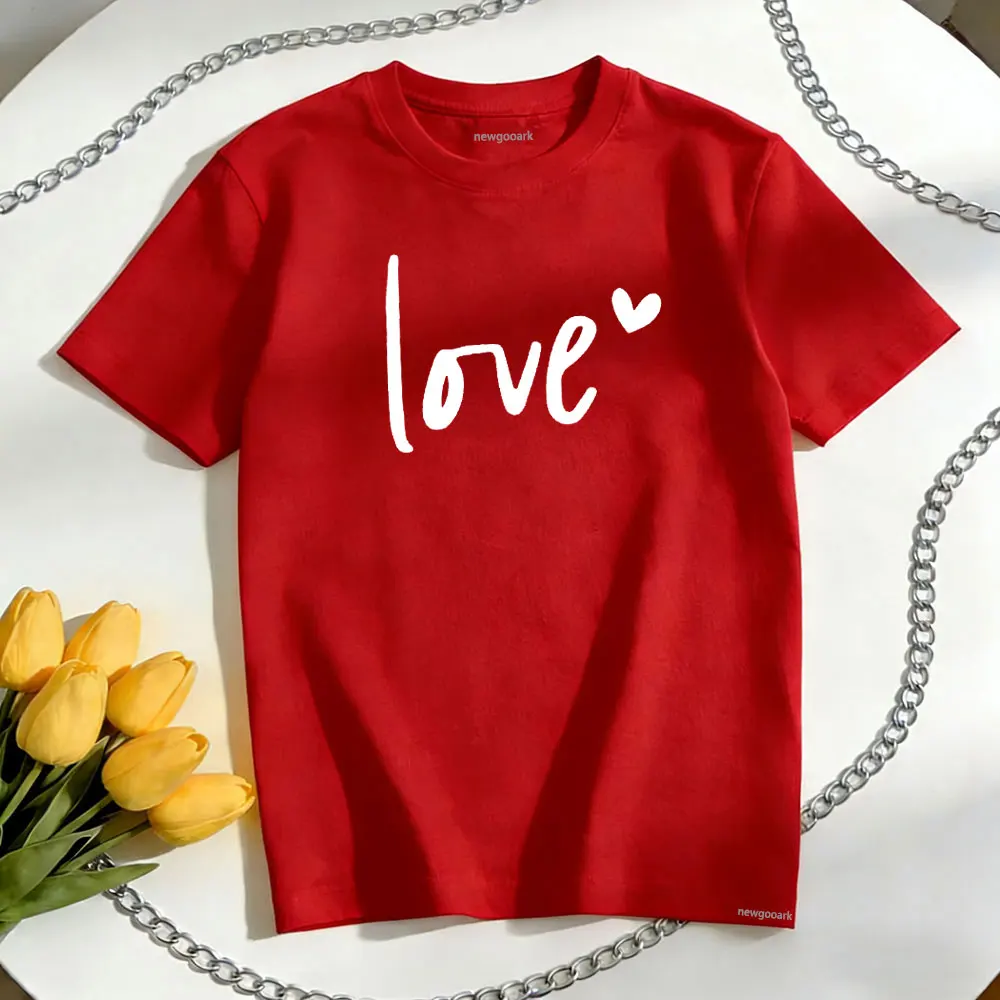 الحب هايت عيد الحب زوجين تي شيرت امرأة رجل عادية القطن الجرافيك تي شيرت س الرقبة قميص للجنسين الكبار قصيرة الأكمام