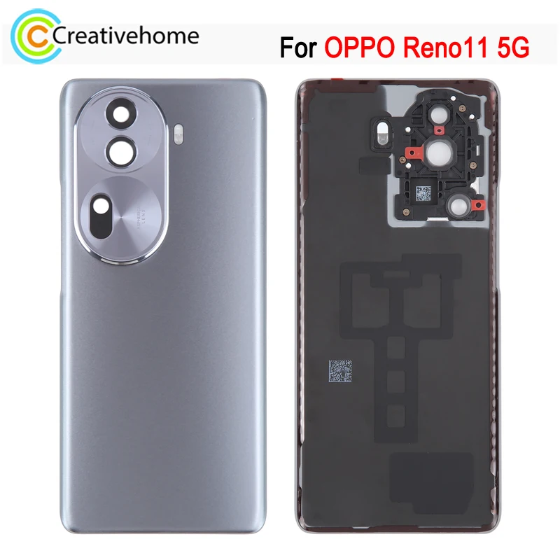 Battery Back Cover For OPPO Reno11 5G Phone Rear Cover with Camera Lens Frame Replacement Part