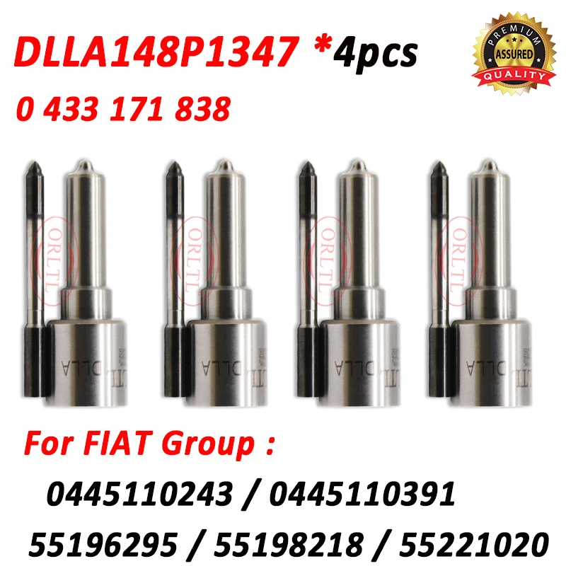 

4pcs DLLA148P1347 Diesel Injector Nozzle 0 433 171 838 For FIAT 0445110243 0445110391 55196295 55198218 55221020