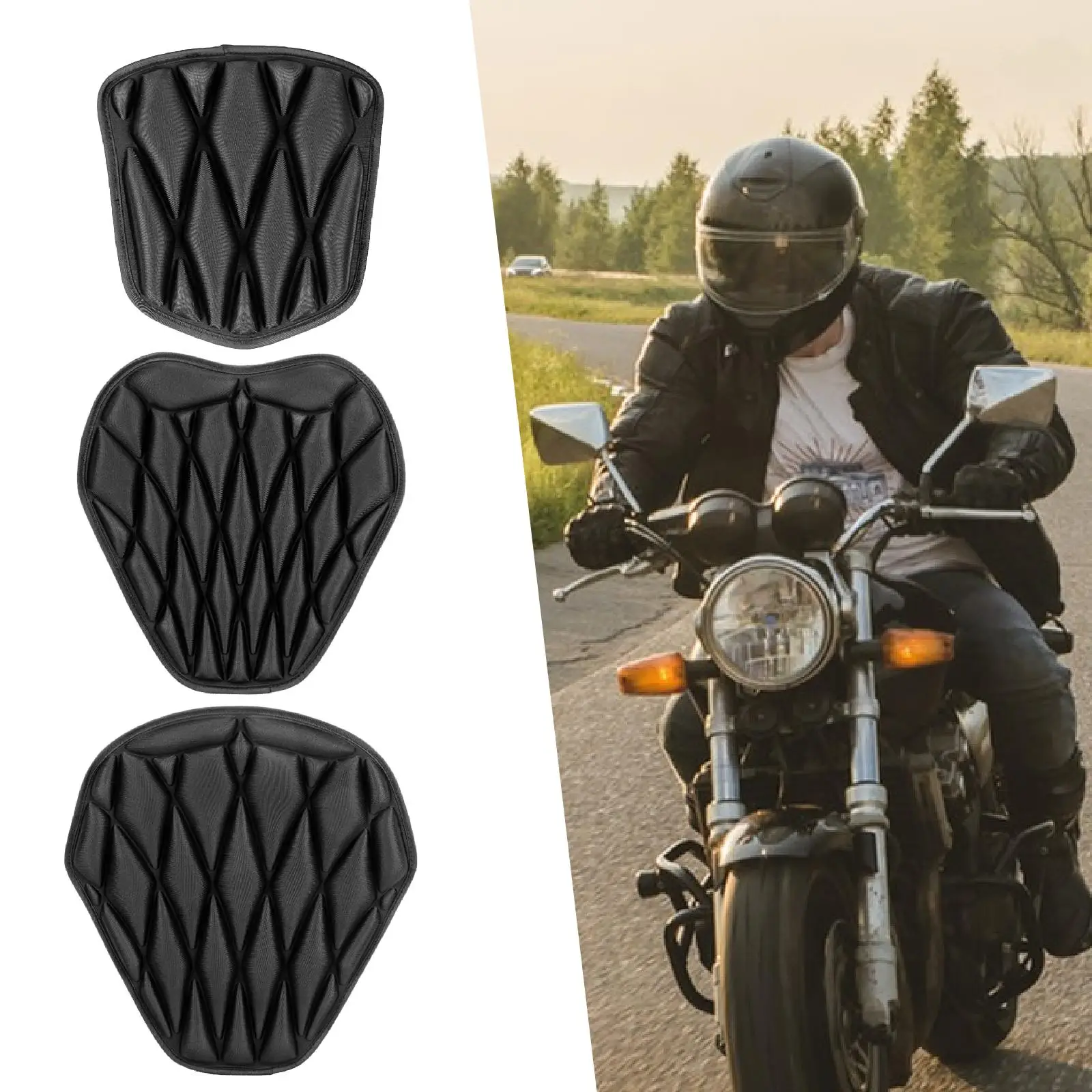 

Motorcycle Seat Cushion Comfortable Cushioning Motorbike Seat Pad Breathable for Riding Outdoor Travel Summer Women Men