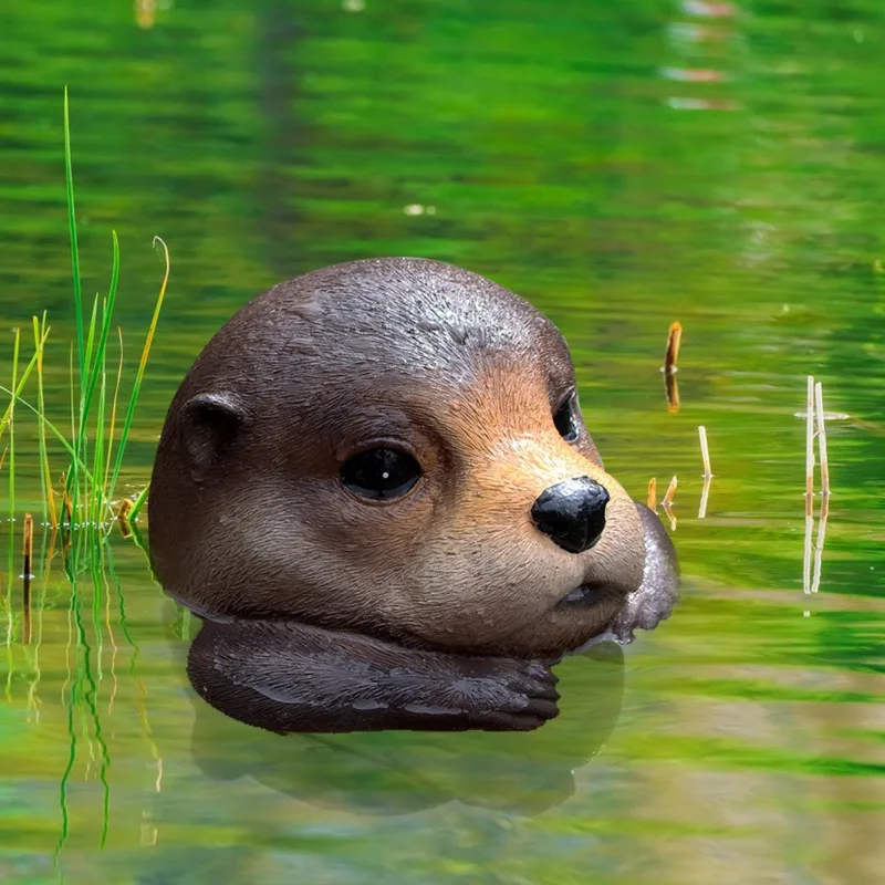 Handmade Realistic Otter Floating Resin Ornament for Outdoor Garden Pond Yard Aquarium Tank Landscape Decoration Collectibles