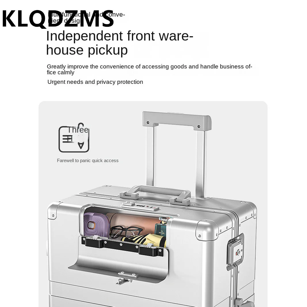 KLQDZMS-Valise pour Homme en Alliage d'Aluminium Magnésium, Coffre d'Embarquement de 20, 24 et 28 Pouces, Valise de Cabine à Roulettes de Grande Capacité, Nouvelle Collection