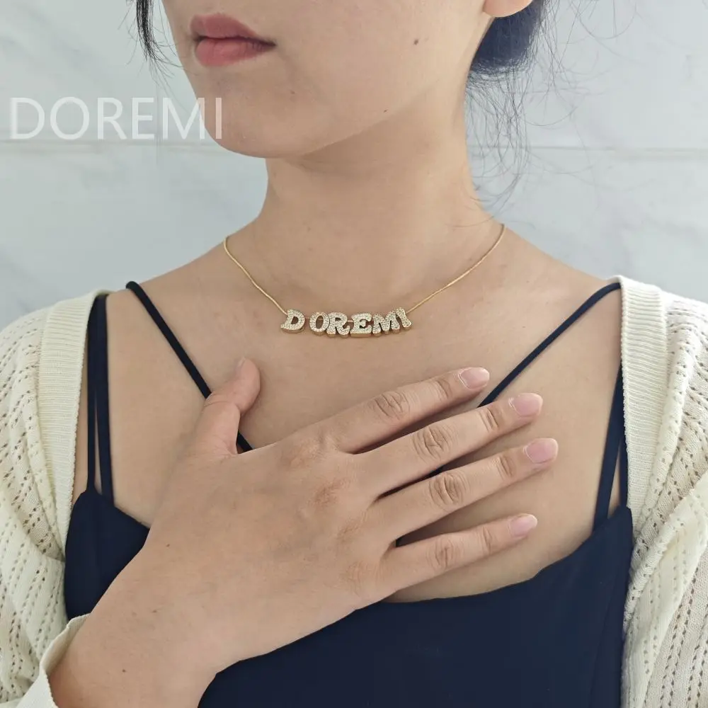 

lateefah Growth Diamond Pendant Mobile Letter DIY Initial Letter Necklace Custom Bling Diamond 26-letter Necklace Hip-hop