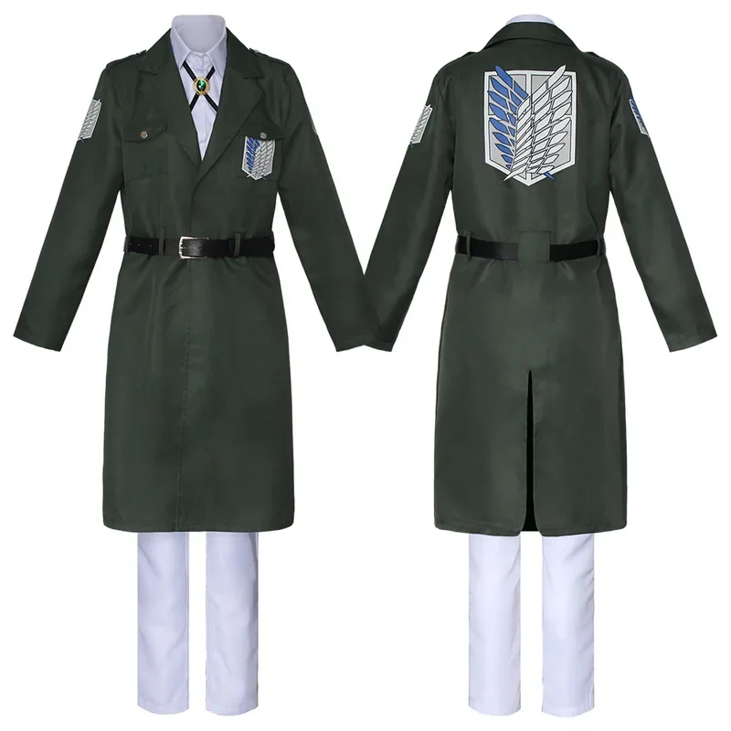 Giant Cosplay Costume Shingek No Kyojin Scouting Legion Soldier Coat Trench Jacket Uniform Men Halloween Outfit