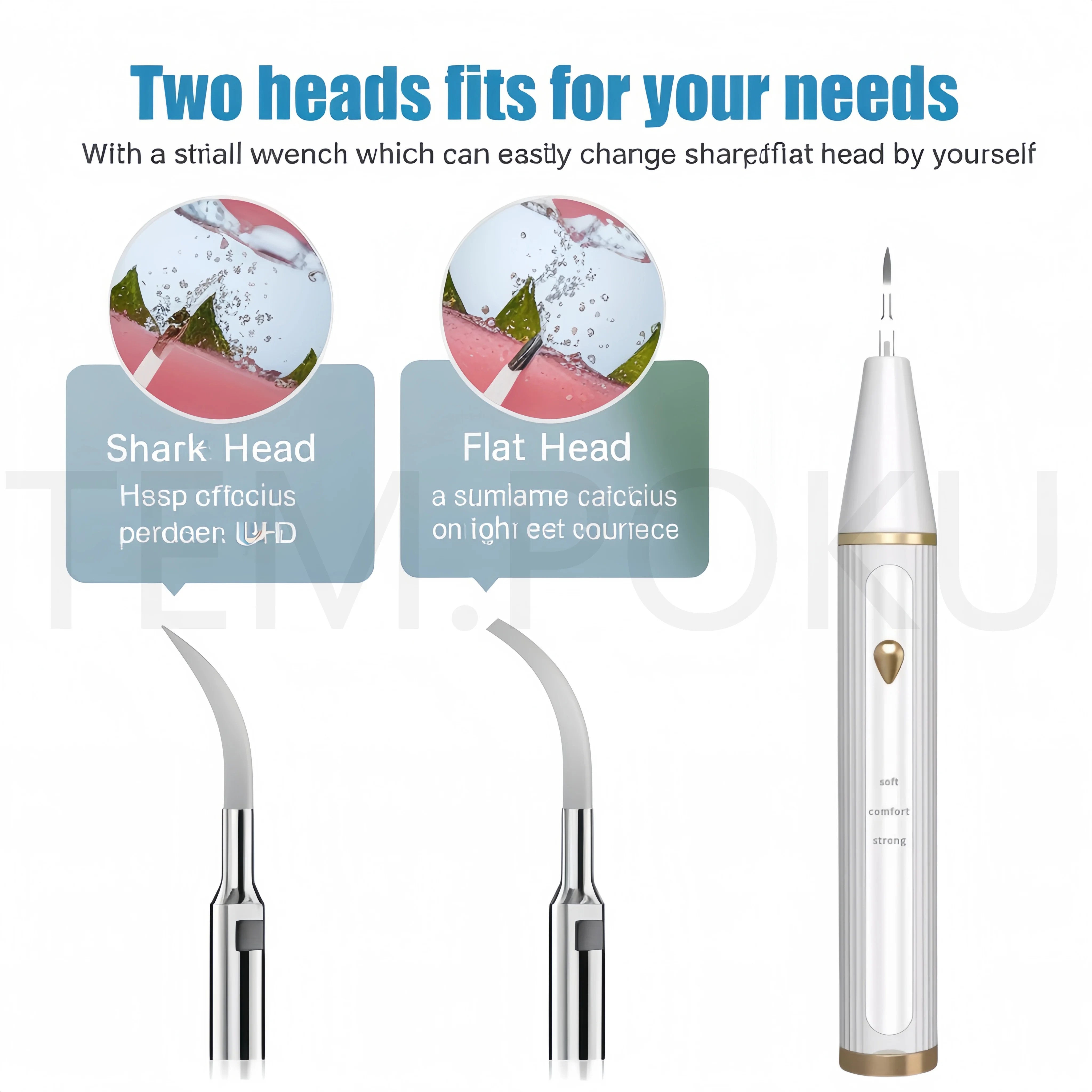 مبيضة أسنان بالموجات فوق الصوتية لإزالة الجير الأسنان الكهربائية منظف الأسنان حساب التفاضل والتكامل مزيل البلاك إزالة حجر الأسنان #5