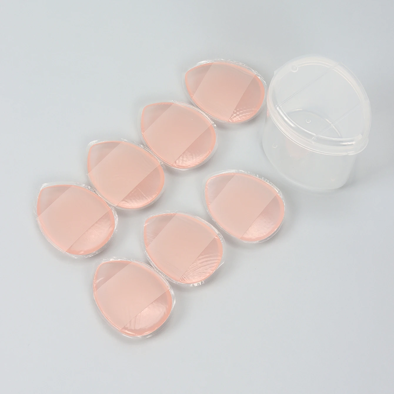 Esponja de silicona para polvo, herramienta de maquillaje cosmética transparente reutilizable, sin polvo para comer, esponja de gelatina