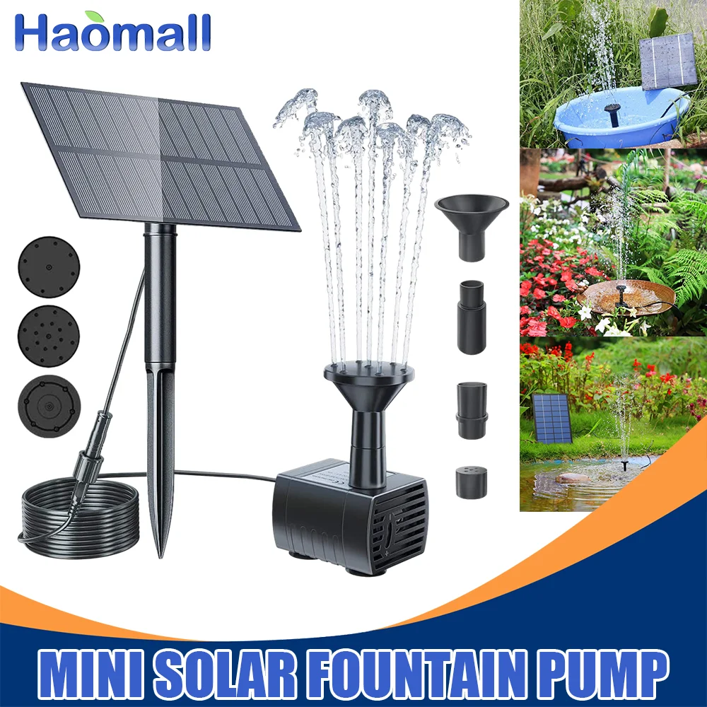 

Solar Fountain Water Pump Kit Solar Powered Water Fountain with Stake for Outdoor Bird Bath, Pond, Pool, Garden, Fish Tank,Yard