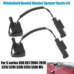 1 Pair Windshield Washer Sprayer Nozzle Jet Heated 61667046060 For 2004-2010 BMW 5 Series E60 E61 525I 528I 530I 535I