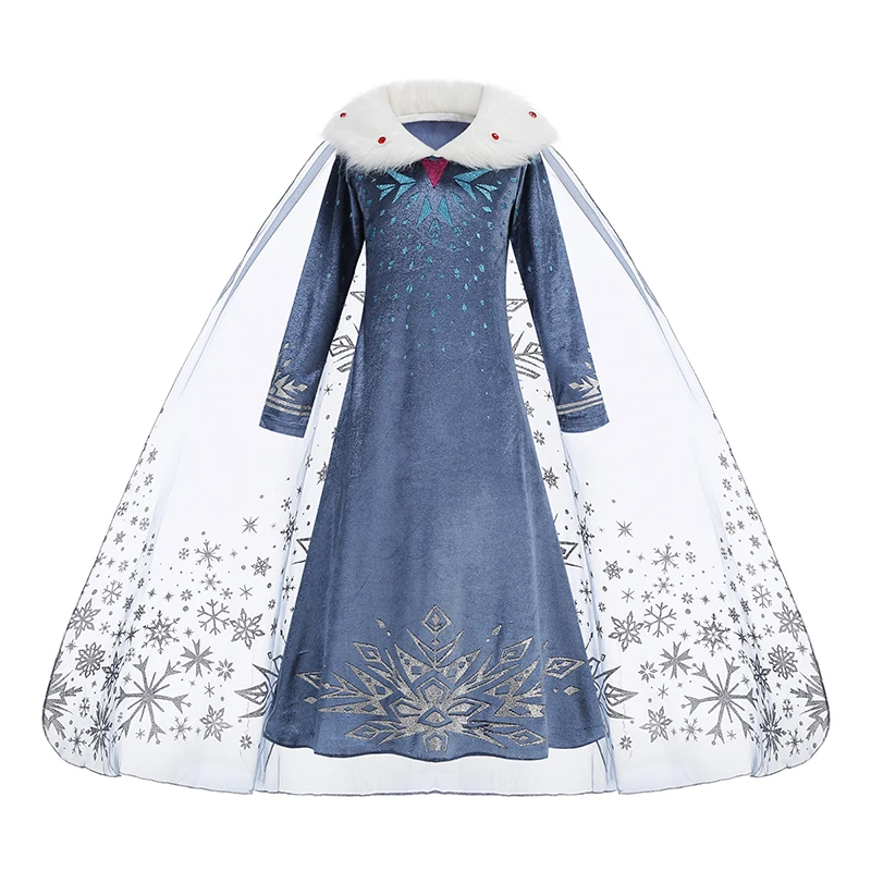 Girls Elsa Anna Princess Dress Cosplay Mesh Sequin Snow Queen Costumes Kids Halloween Carnival Birthday Party Gowns