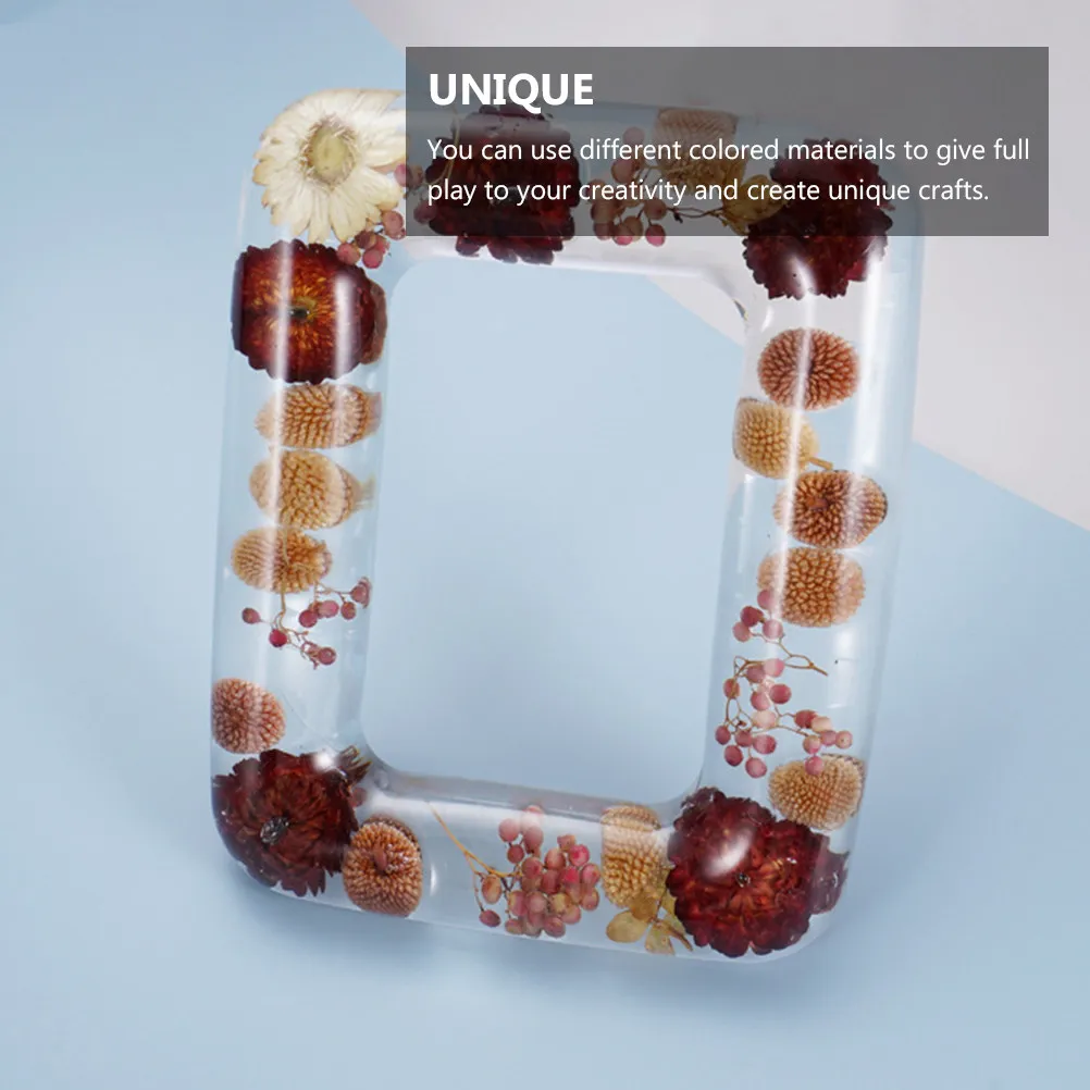 

Crystal Clear Flexible Silicone Frame Molds for Photo Frame Making DIY Epoxy Resin Crafts Safe Odorless Easy Release Craft Mold