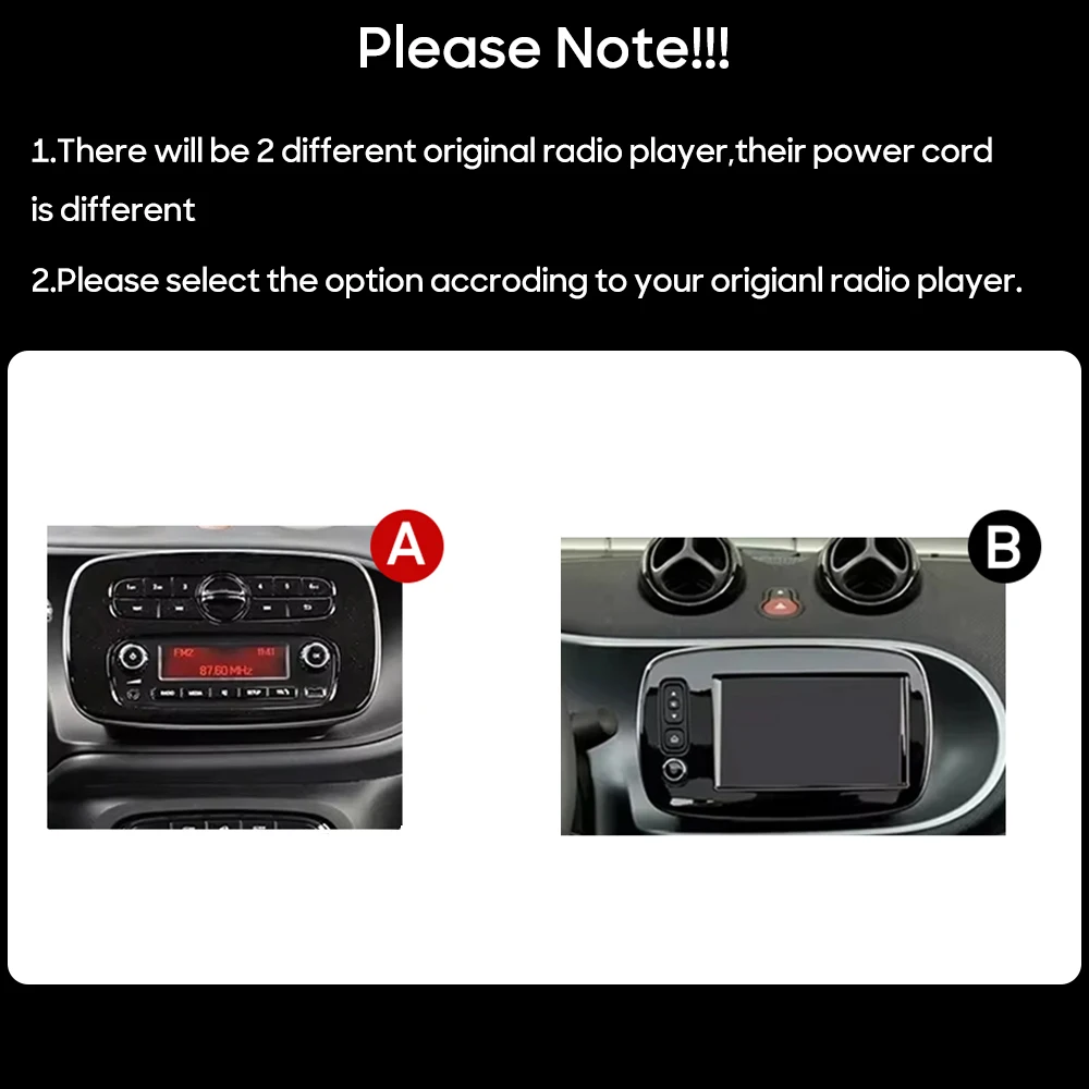 Android 15 For Mercedes Benz Smart 453 Fortwo 2014 - 2020 Car Multimedia Player Head Unit CarPlay Auto Video Audio Stereo 2din