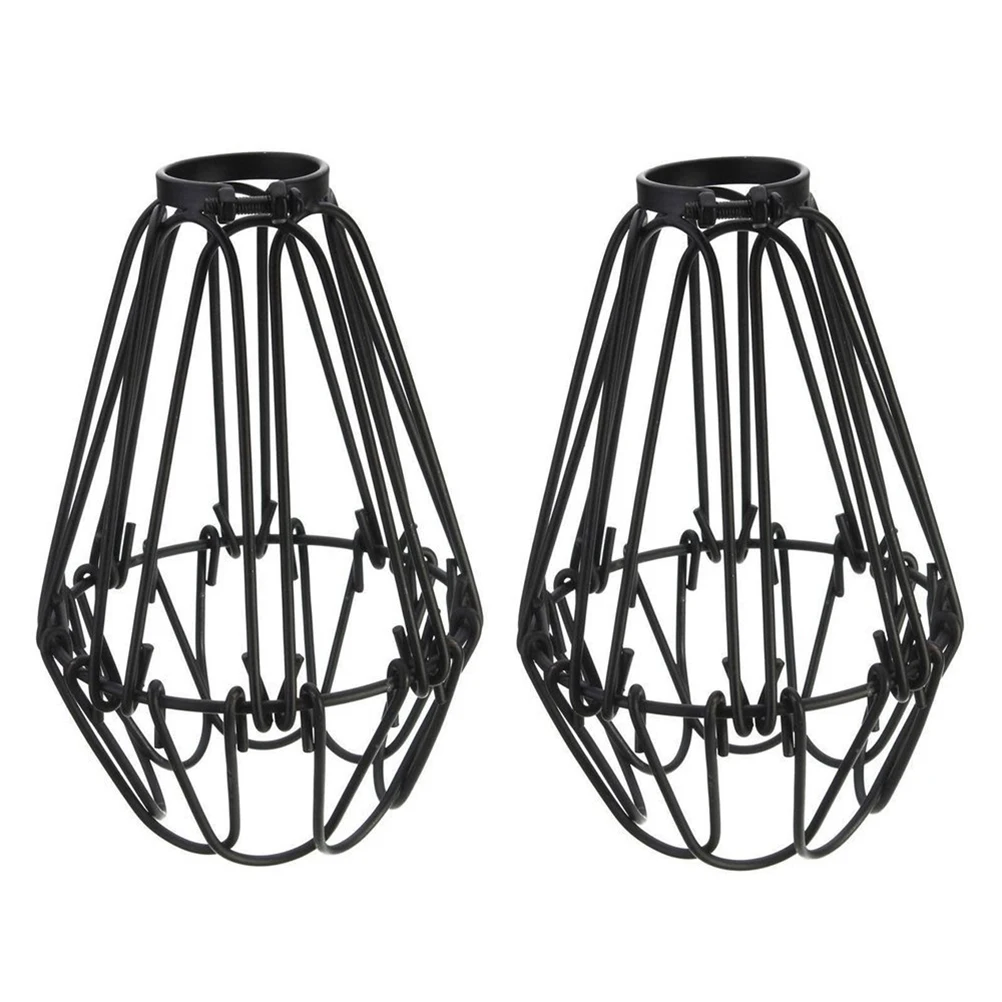 

Vintage Iron Lamp Shade Diy Clip On Light Cage For Chandelier Decorative Pendant Cover Black Easy Assembly