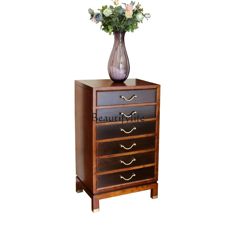 

FGNew Chinese Style Multi-Drawer Cabinet Bedroom and Household Rosewood Five-Bucket Cabinet Storage Cabinet