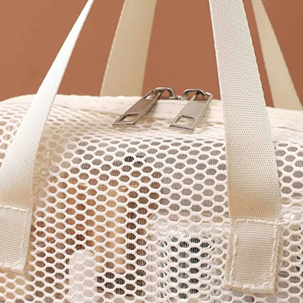 

Solid Color Mesh Cosmetic Bag Large Capacity Zipper Transparent Makeup Bag Organizer Case Storage Bag Pillow Makeup Pouch Travel