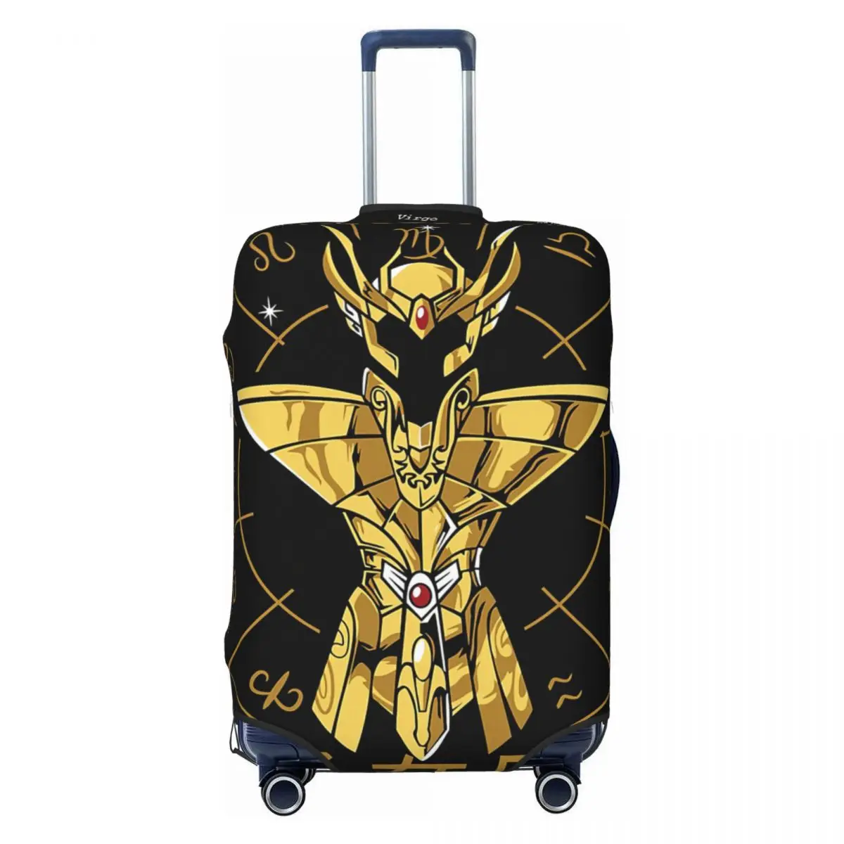 Juste de Protection Anti-Poussière pour Valise de Voyage, Juste artificiel astique et Imperméable, 18 à 32 Pouces, Virgo grill-Shaka Gold grill Saint Seiya