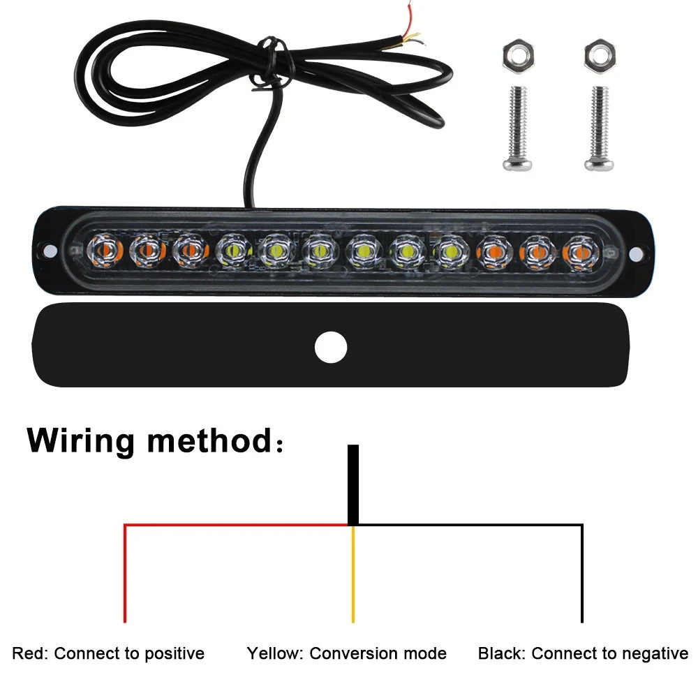 Luces LED estroboscópicas de emergencia, faro de advertencia, advertencia de peligro, coche, camión, vehículo, policía, barra de luz LED, 10 piezas